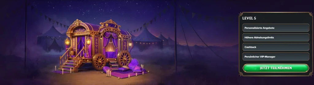 AstroMania Casino VIP Programm Level 5 mit Cashback und persönlichem VIP Manager